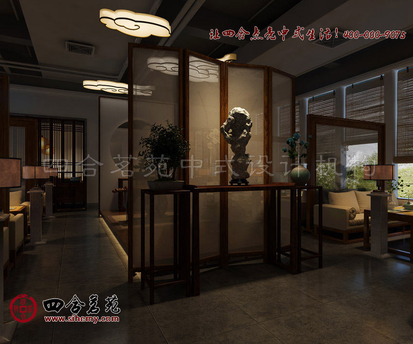 空間規劃與古樸的裝飾表情 中式茶樓設計效果圖