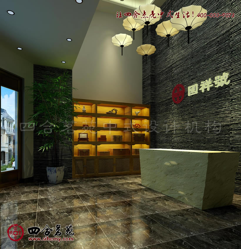 大氣的布局與膩理顯著藝術觸感 室內現代茶樓裝修配飾設計