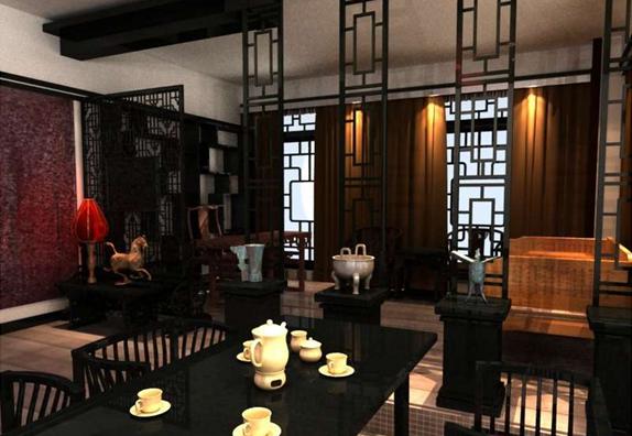 中式茶室圖片 古典風(fēng)格茶樓包間裝修效果圖
