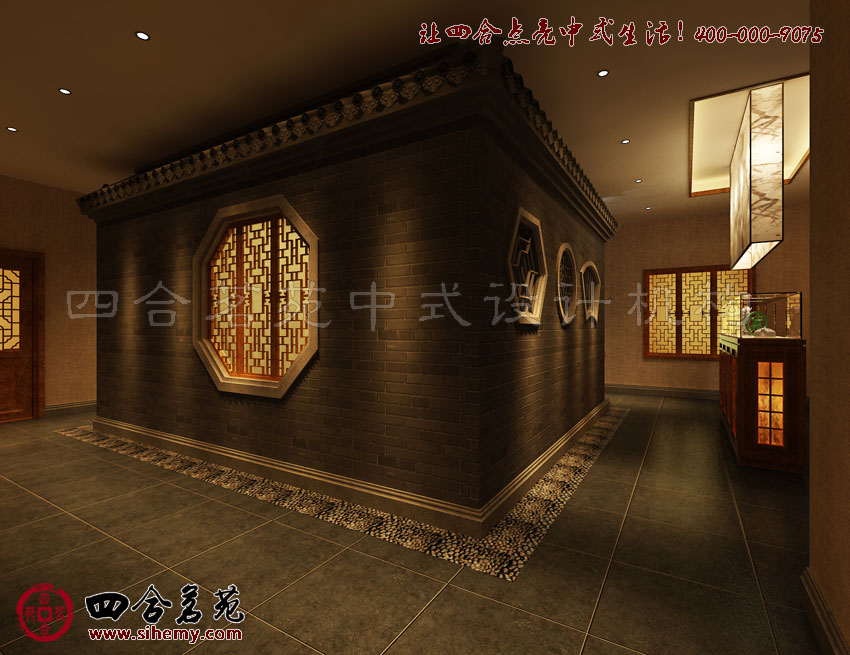 具有中式特色的室內庭院 新中式小型茶樓裝修設計欣賞