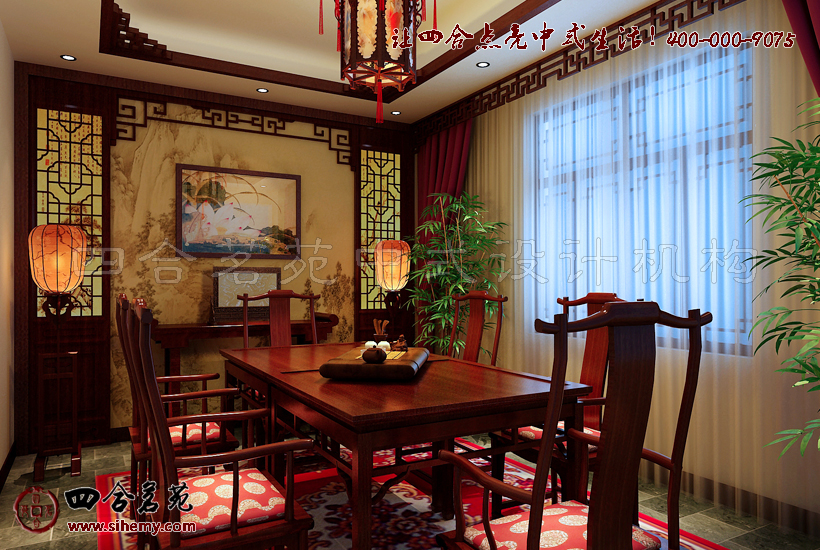 放松愜意源自優雅環境 四合院簡單茶樓裝修設計茶室