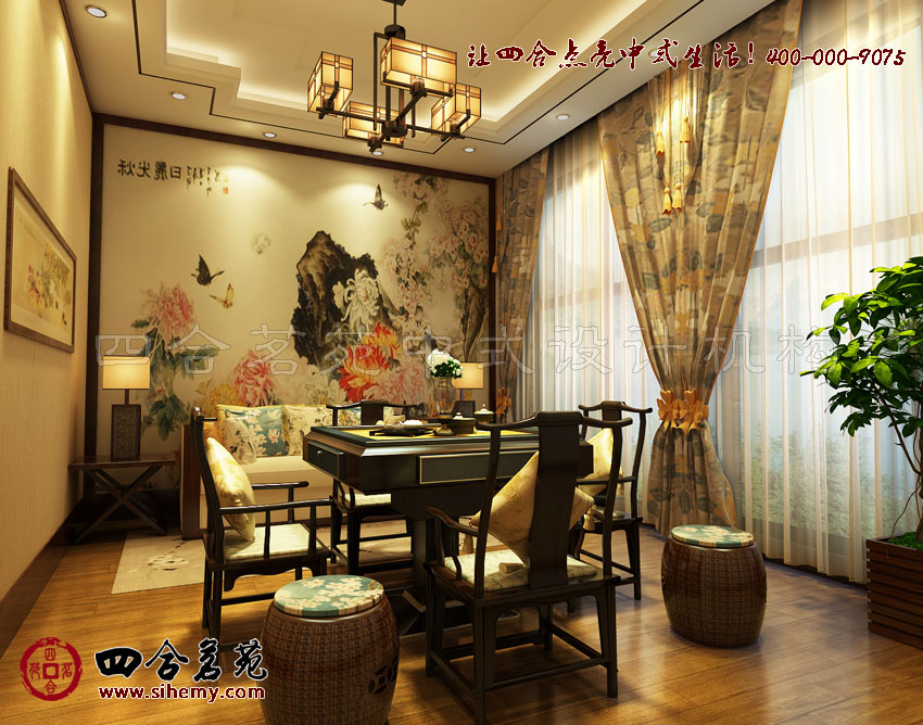 雋秀裝飾筆觸下空間充滿活力 新中式茶樓設計效果圖